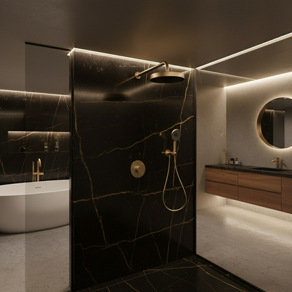Built-in Rain Shower Set Amalia - Brushed gold