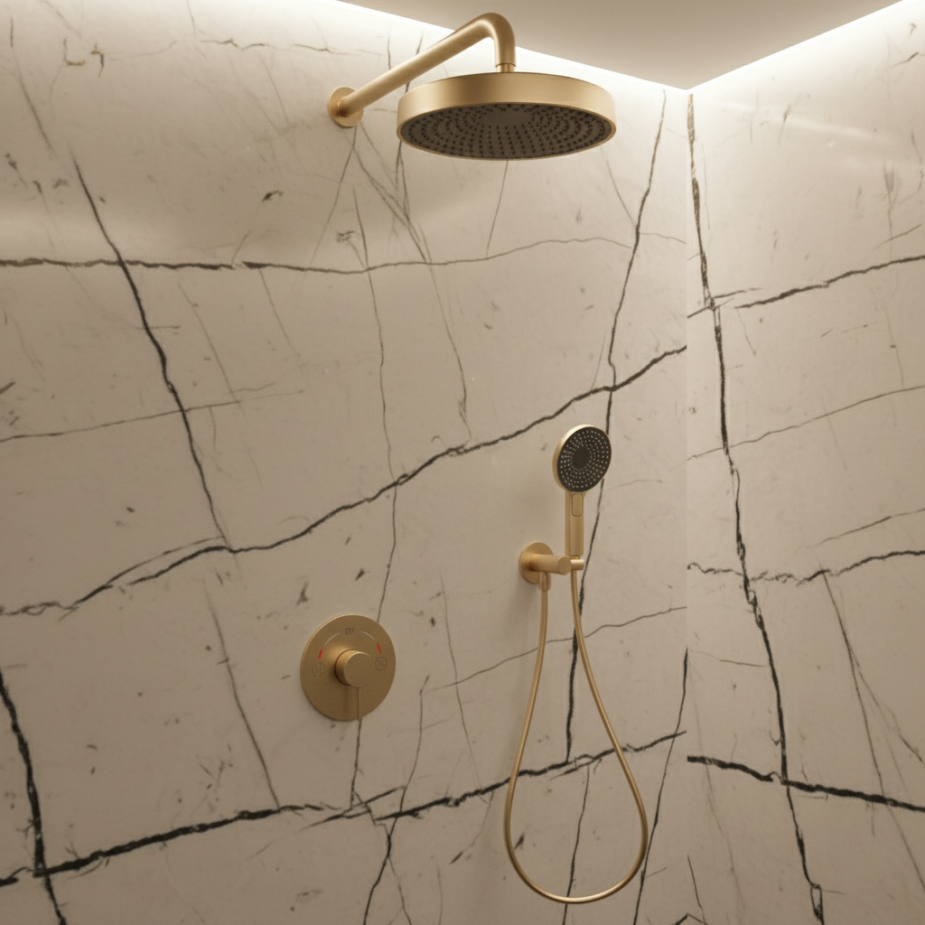 Built-in Rain Shower Set Amalia - Brushed gold