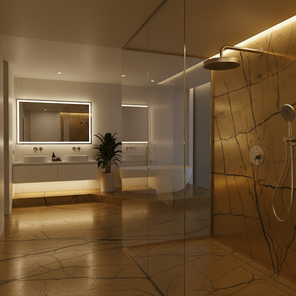 Built-in Rain Shower Set Amalia - Brushed gold