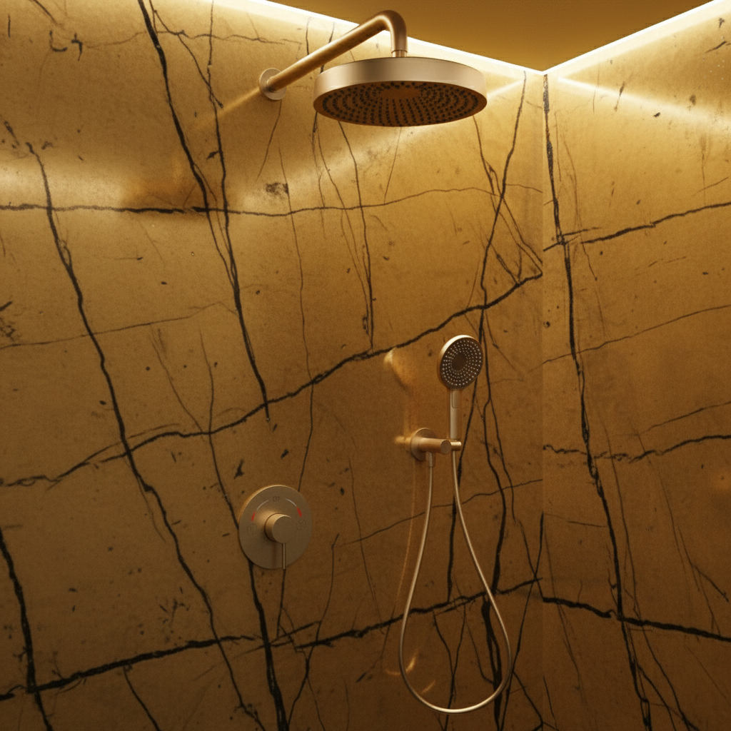 Built-in Rain Shower Set Amalia - Brushed gold