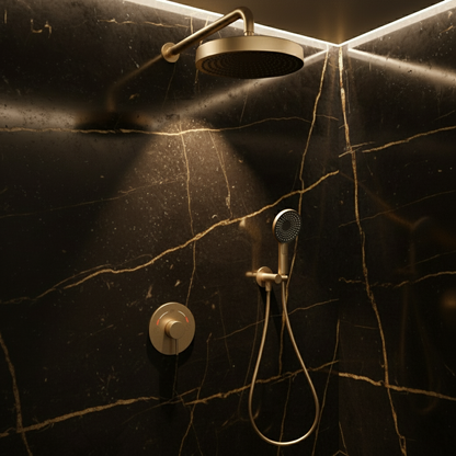 Built-in Rain Shower Set Amalia - Brushed gold