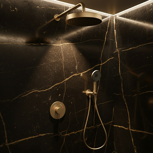Built-in Rain Shower Set Amalia - Brushed gold