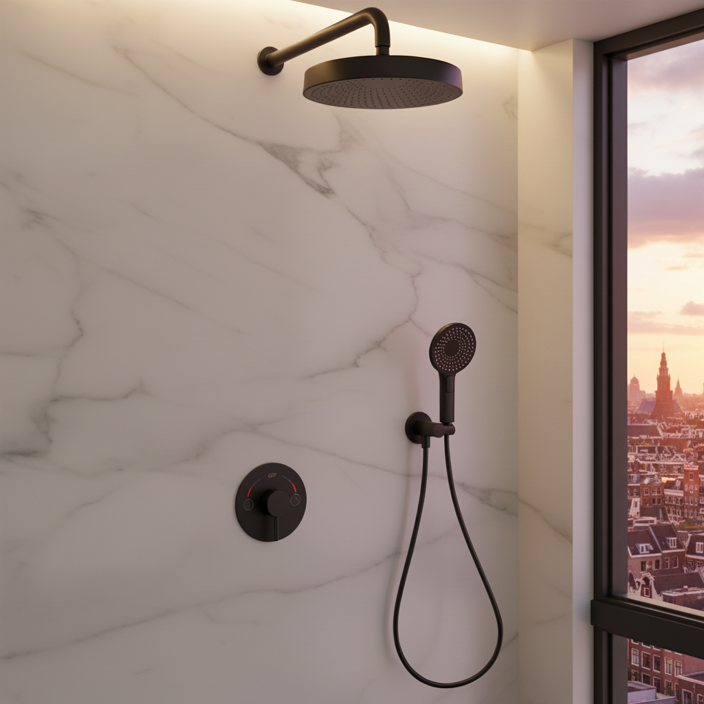 Built-in Rain Shower Set Amalia - Matte black