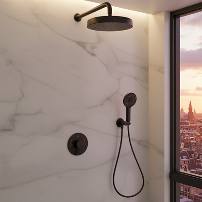 Built-in Rain Shower Set Amalia - Matte black