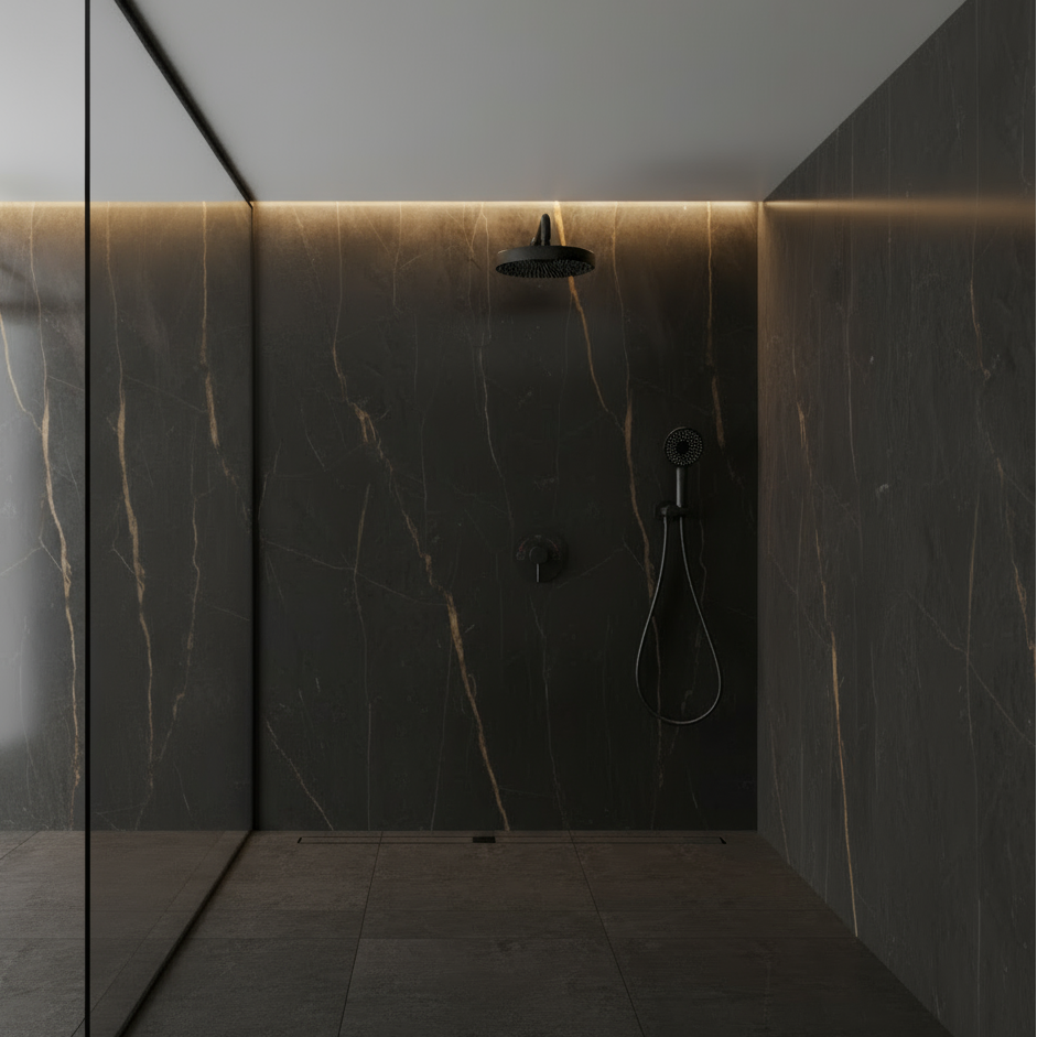 Built-in Rain Shower Set Amalia - Matte black
