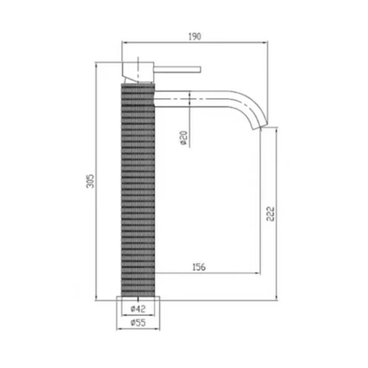 High washbasin faucet Angelica - Matte black
