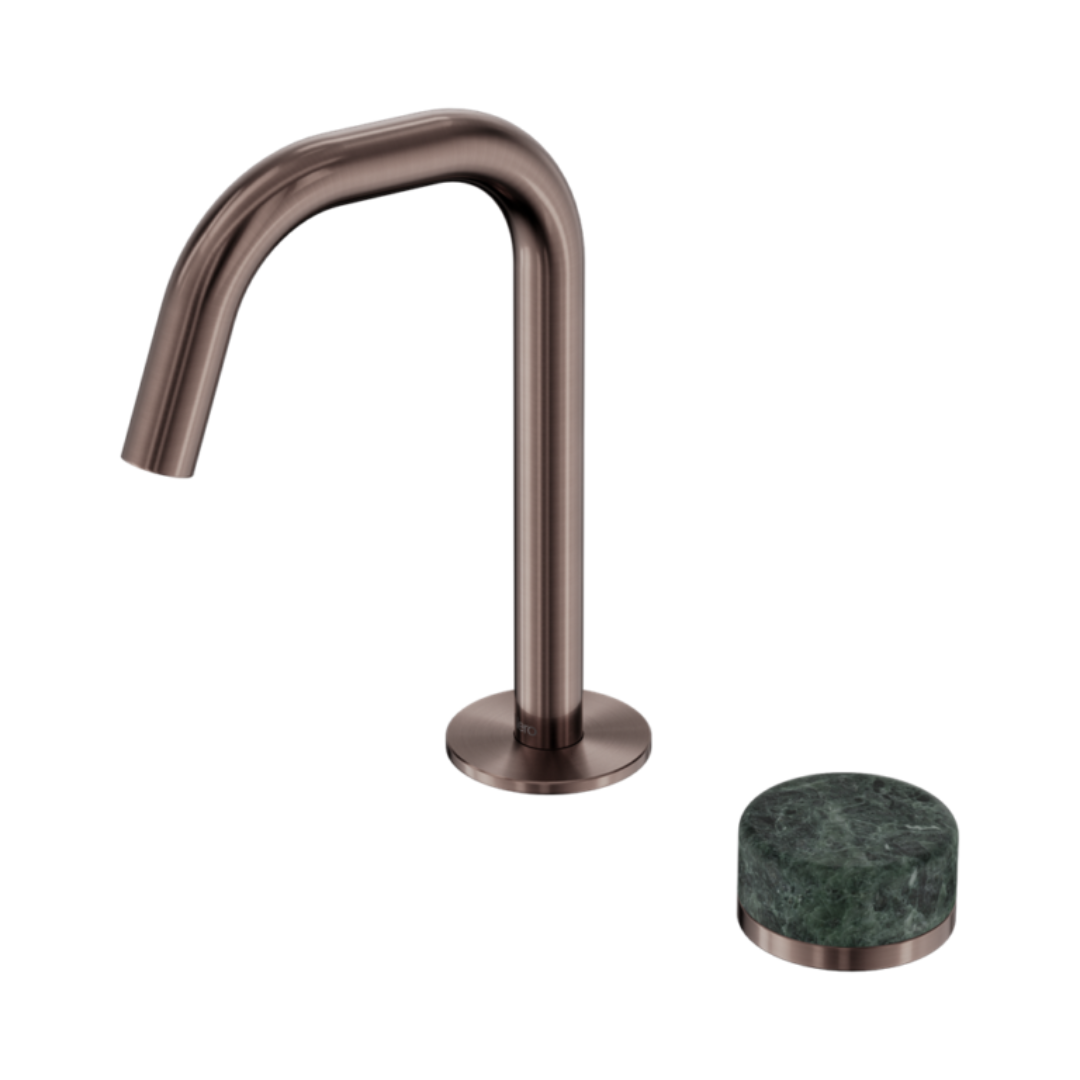 Inbouw Wastafelkraan Sorrento – Verde Alpi – 2-Gats – Rechte (edge) uitloop – Brushed bronze