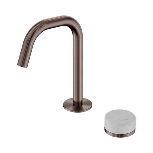 Inbouw Wastafelkraan Sorrento – Carrara – 2-Gats – Rechte (edge) uitloop – Brushed bronze