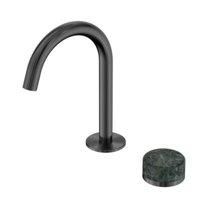 Inbouw Wastafelkraan Sorrento – Verde Alpi - 2-Gats - Gebogen (arc) uitloop - Gun metal grey