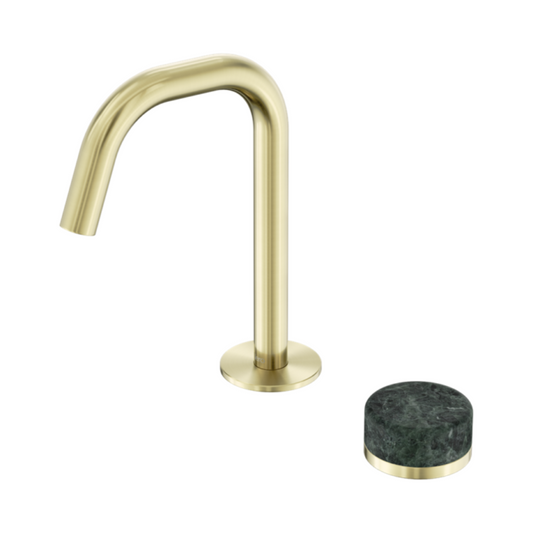 Inbouw Wastafelkraan Sorrento – Verde Alpi – 2-Gats – Rechte (edge) uitloop – Brushed gold