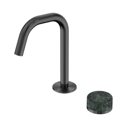 Inbouw Wastafelkraan Sorrento – Verde Alpi – 2-Gats – Rechte (edge) uitloop – Gun metal grey