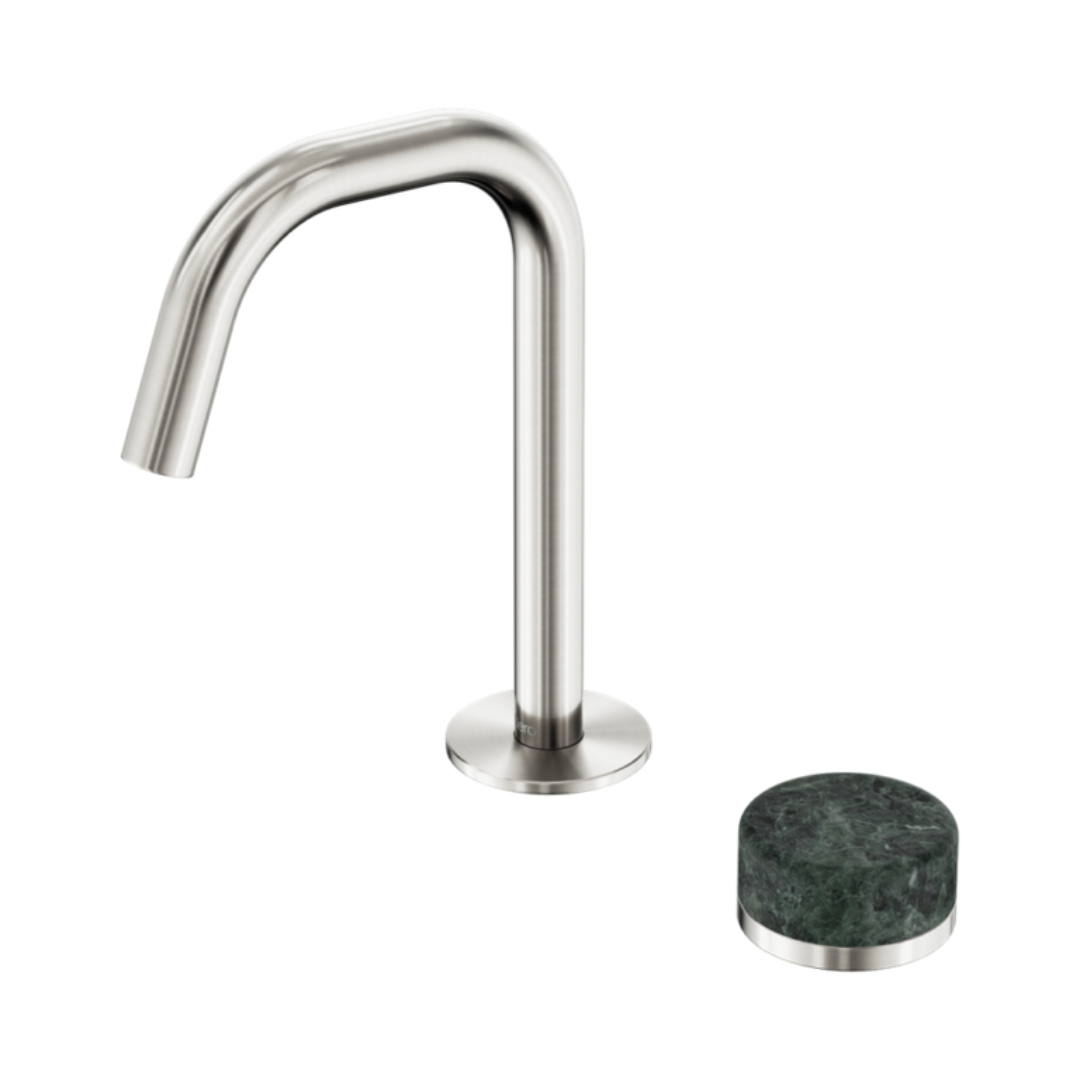 Inbouw Wastafelkraan Sorrento – Verde Alpi – 2-Gats – Rechte (edge) uitloop – Brushed nickel