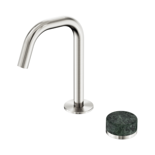 Inbouw Wastafelkraan Sorrento – Verde Alpi – 2-Gats – Rechte (edge) uitloop – Brushed nickel