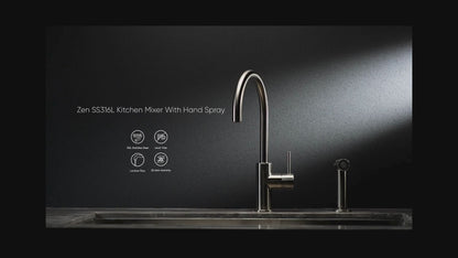 Keukenkraan Capri – Met handspray - Brushed nickel
