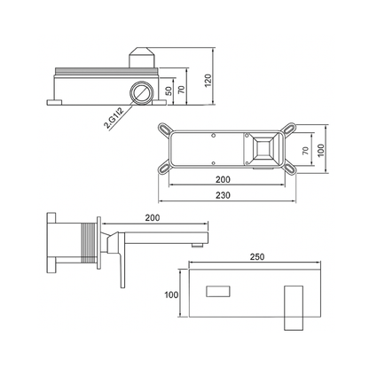 Freestanding Bath Faucet Lisandro – Waterfall Spout – Brushed nickel